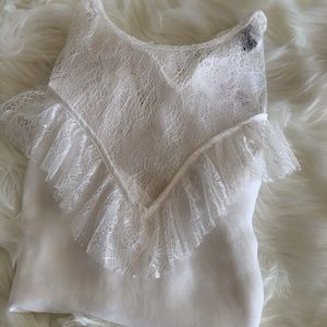 Vintage inspired top with lace detailing & ruffles